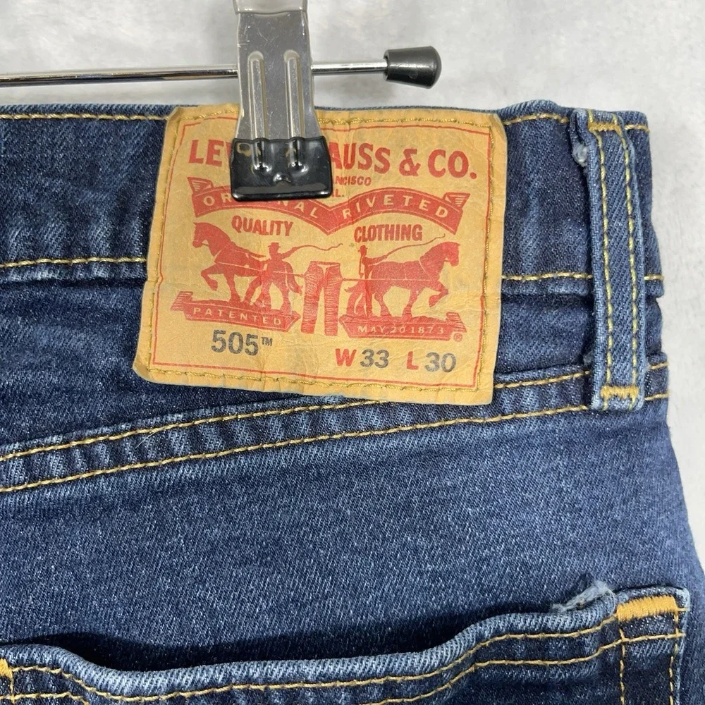 Levis Mens 33x30 *33x28 Med Wash Jeans‎ 505 Straight Fit Regular Western Classic